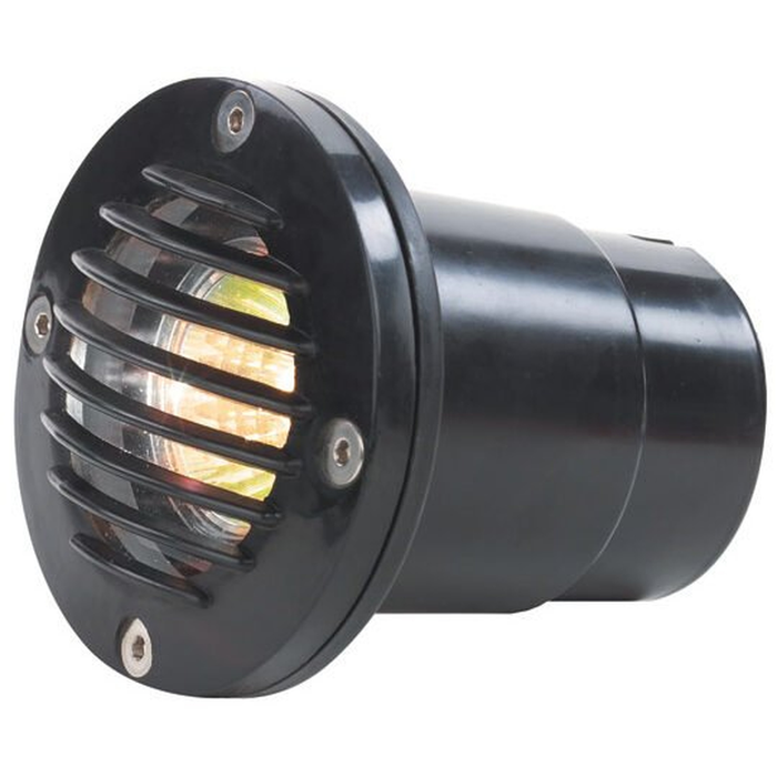 Black louvered round well light