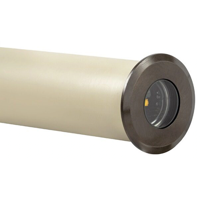Gun metal lensed round well light