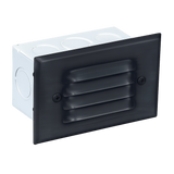 4-Louver Step Light, Recessed, 5 Inch, Black, 210 Lumens