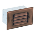 4-Louver Step Light, Recessed, 5 Inch, Bronze, 250 Lumens
