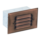 4-Louver Step Light, Recessed, 5 Inch, Bronze, 250 Lumens