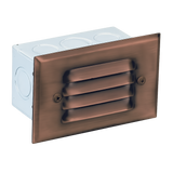 4-Louver Step Light, Recessed, 5 Inch, Bronze, 210 Lumens