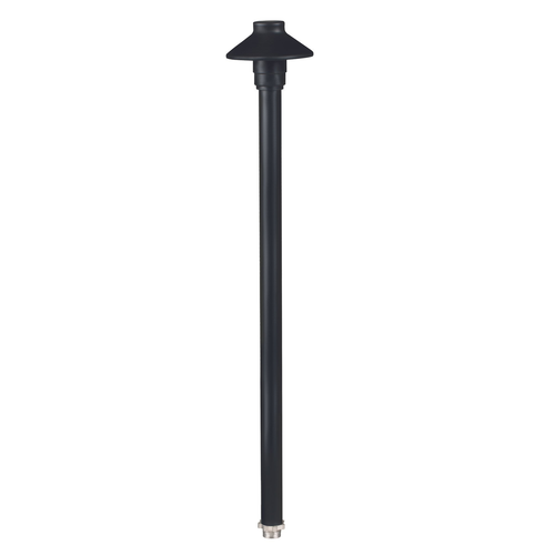 Mini umbrella path light with 18 inch stem in black