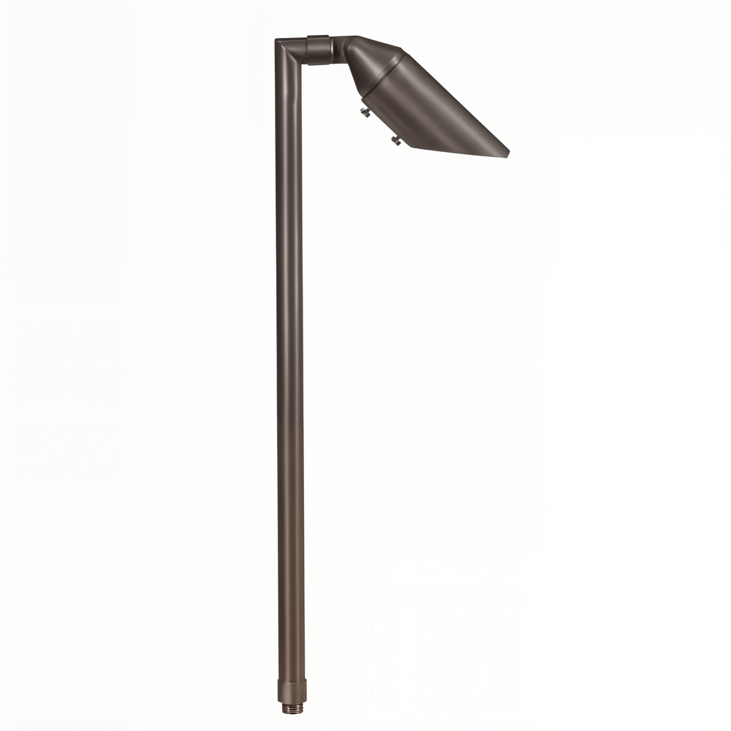 brass Flat Lens Adjustable Stem Path Light in Gun Metal finish