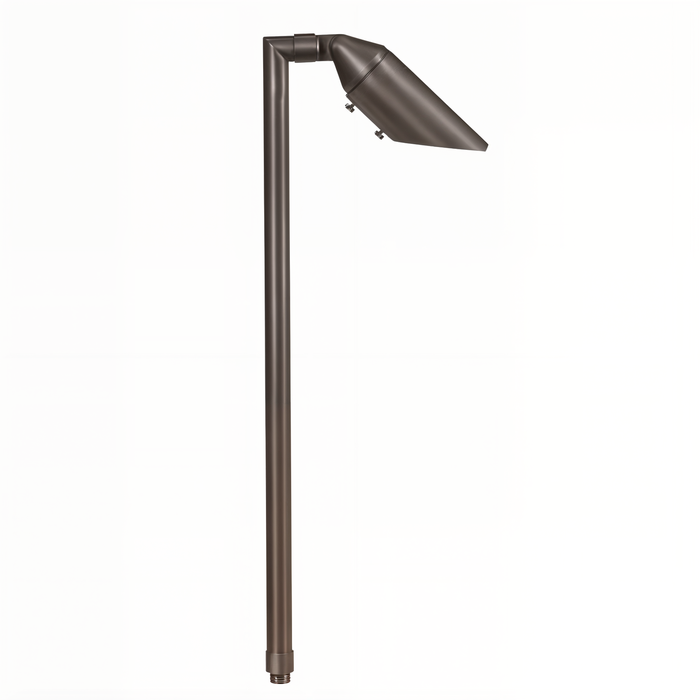 brass Flat Lens Adjustable Stem Path Light in Gun Metal finish