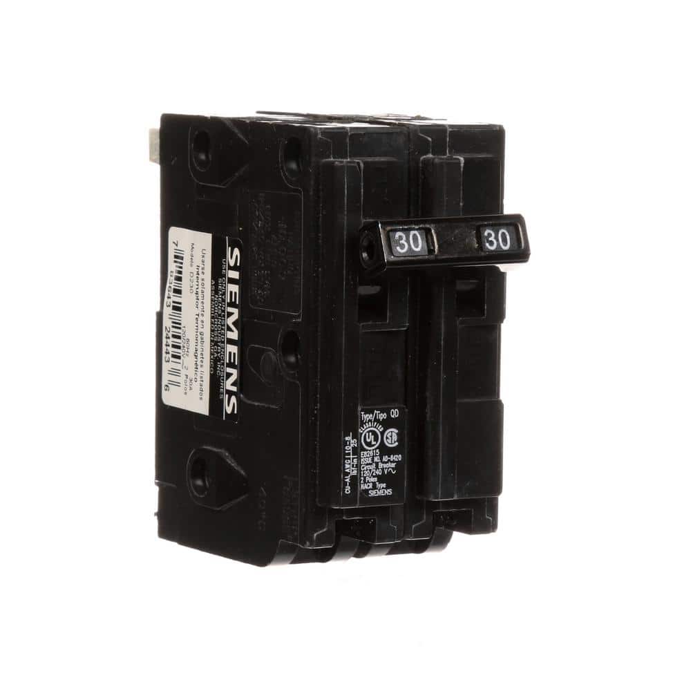 Siemens Type QD Double-Pole Replacement Circuit Breaker, model D220, product label detail, image 15