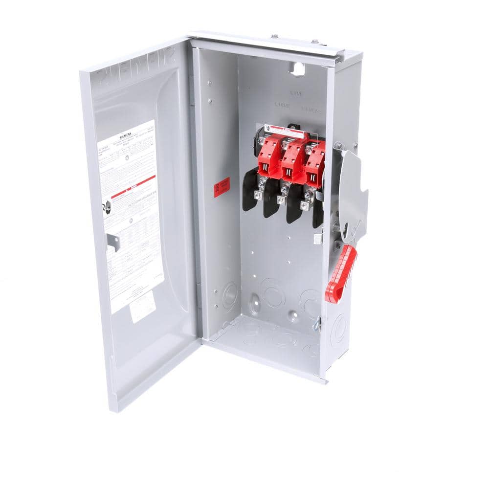 Siemens Heavy Duty 100 Amp 600-Volt 3-Pole Outdoor Non-Fusible Safety Switch, model HNF363R, alternate product view 5