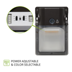 Wattage and color temperature switch inside the LED security wall pack