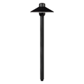 6.5 inch brass umbrella path light with 18 inch stem in black