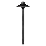 6.375 inch brass umbrella path light with 18 inch stem in black