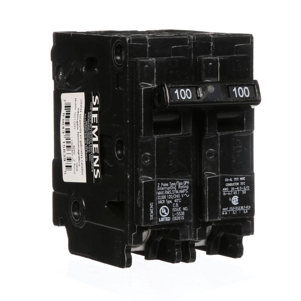 Siemens Type QPH Double-Pole 22kA Circuit Breaker, model Q220H, product label detail, image 17
