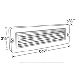 Silver Plated louvered brick step light - dimension diagram