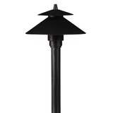 6 Inch Umbrella Path Light, 18 Inch Stem, Black, 200 Lumens