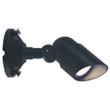 Black hooded adjustable bullet downlight with round canopy