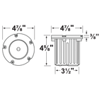 Open-face round well light dimensional drawing