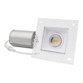 White square gimbal trimless recessed downlight with adjustable LED module and junction box