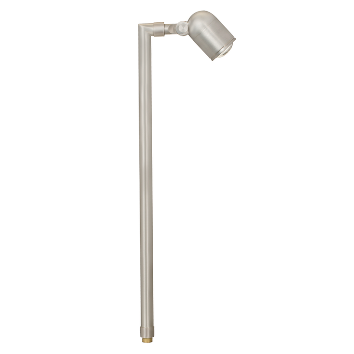 Brass Convex Lens Path Light in Silver Plated, close product view