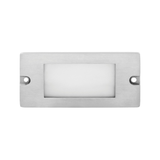 Brass lensed backless box step light in Silver Plated finish