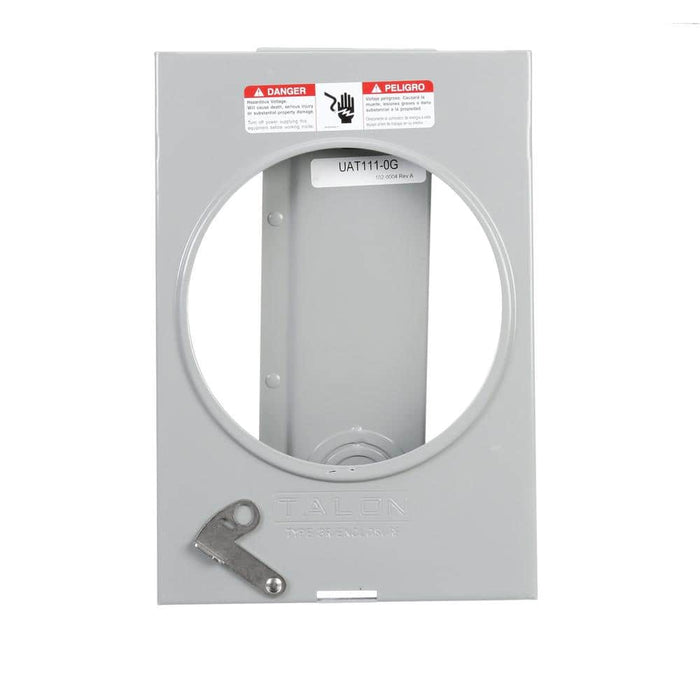 Siemens 135 Amp 4 Jaw Ringless Overhead/Underground Fed Meter Socket, model UAT111-0G, product label detail, image 2