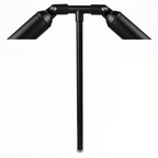 Slotted Twin Path Light in Black, close product view
