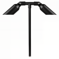 Slotted Twin Path Light in Black, close product view