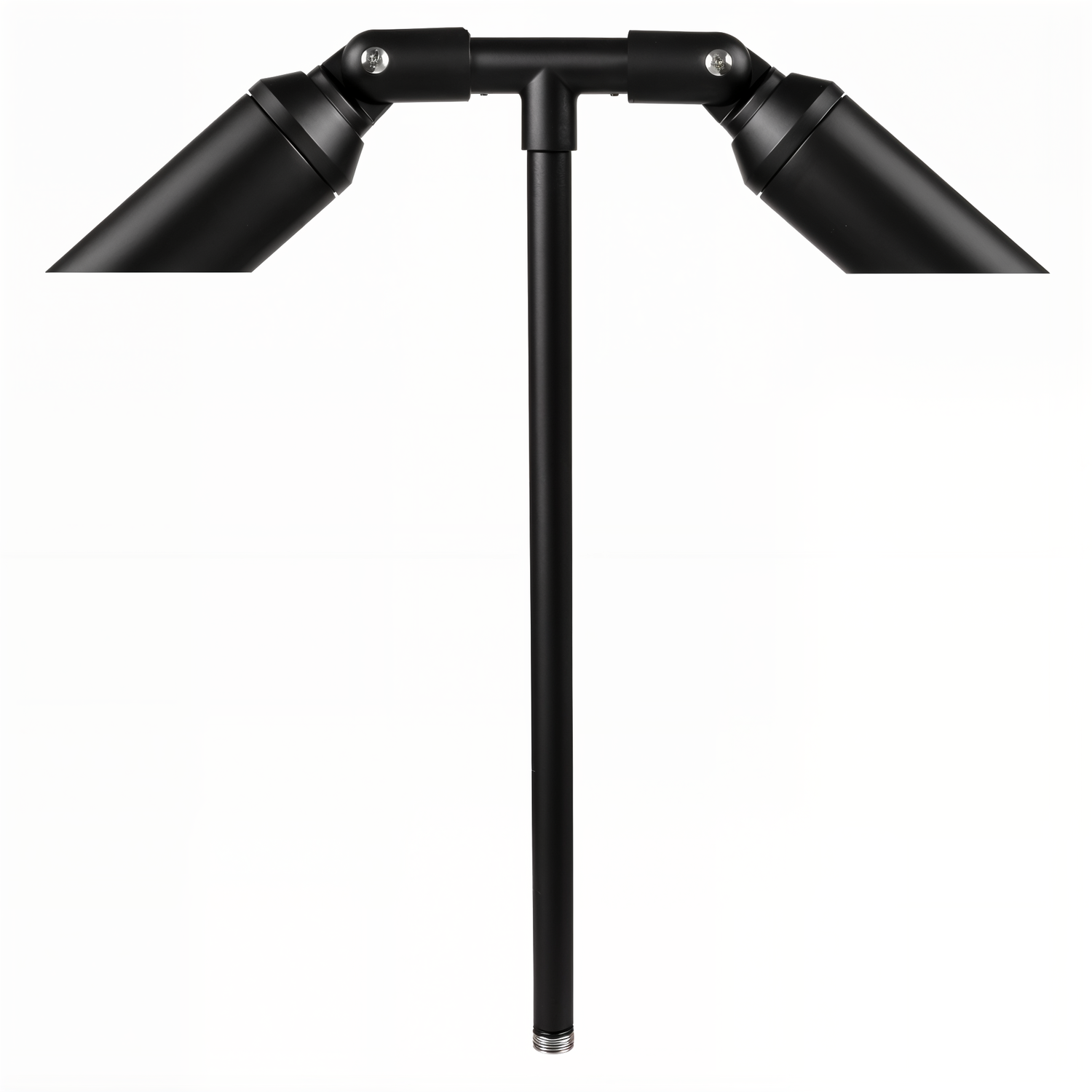 Slotted Twin Path Light in Black, close product view