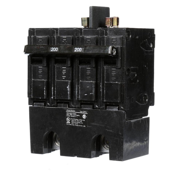 Siemens 200 Amp Double-Pole 22kA Type QPPH Circuit Breaker, model Q2200BH, product label detail, image 1