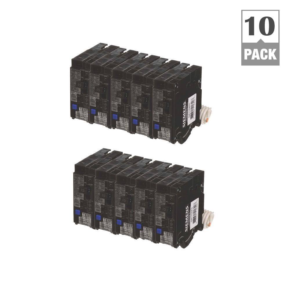 Siemens Combination AFCI Circuit Breaker 10-Pack, model BUNQAAFC1510, alternate product view 6