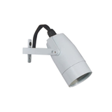 White adjustable downlight with standard shroud and wall-mount yoke