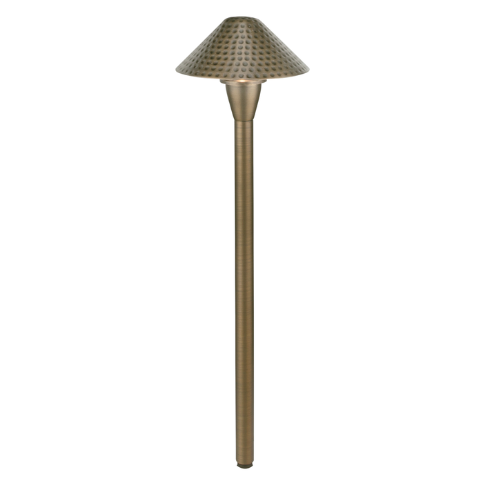 Full view of 6.75 Inch Dimpled Cone Path Light in Antique Bronze