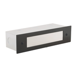 Lensed Brick Step Light, Recessed, 9 Inch, Black, 250 Lumens