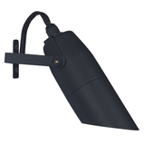 Black long-shroud adjustable downlight with wall-mount yoke