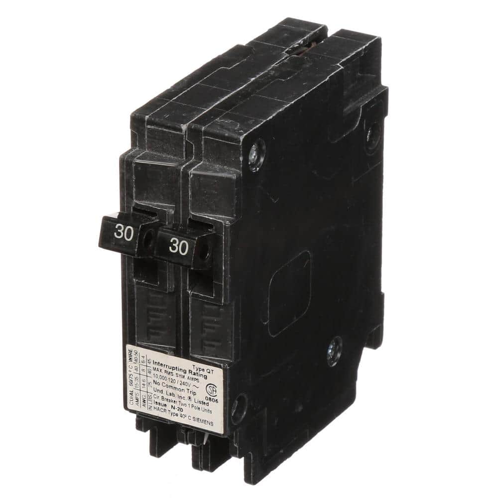Siemens Type QT Tandem Non-Current Limiting Circuit Breaker, model Q2020NCU, product label detail, image 18