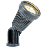 Black hooded directional landscape light, angled close-up