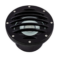 Black louvered round well light