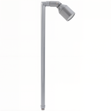 Hooded Stem Path Light, 24 Inch Stem, Silver Plated, 60° Wide Beam Angle, 350 Lumens