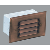 Bronze 4-louver step light - front product view