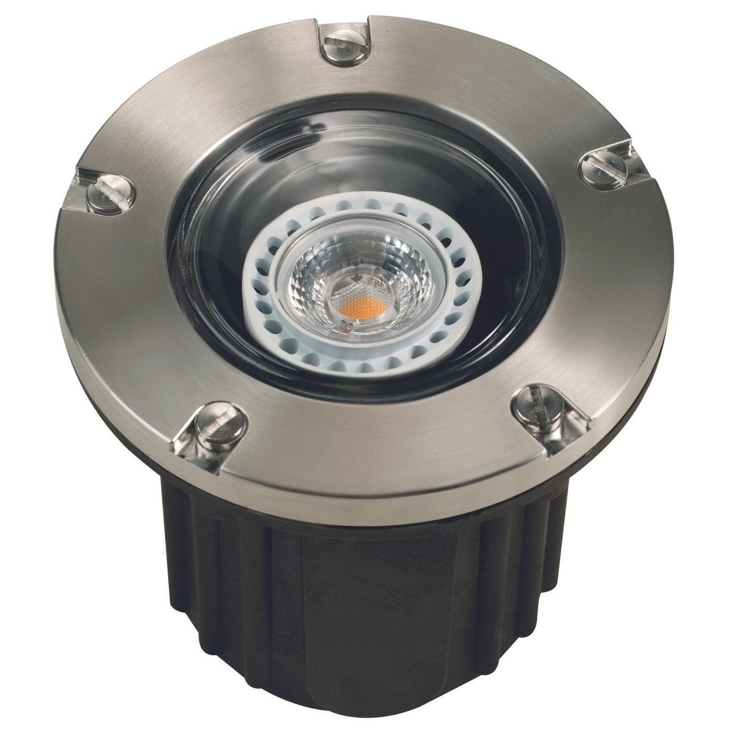 Stainless steel open-face round in-ground well light