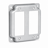 2-Gang Metal Decora/GFCI Receptacle Square Box Cover