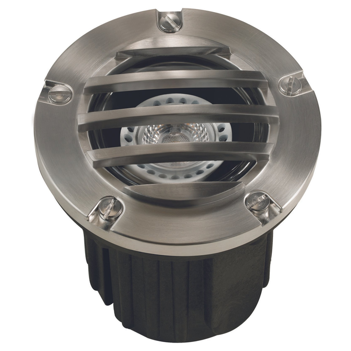 Stainless steel louvered round in-ground well light
