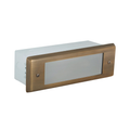 Brass Glass Lens Brick step light in Antique Bronze, front view