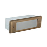 Brass Glass Lens Brick step light in Antique Bronze, front view