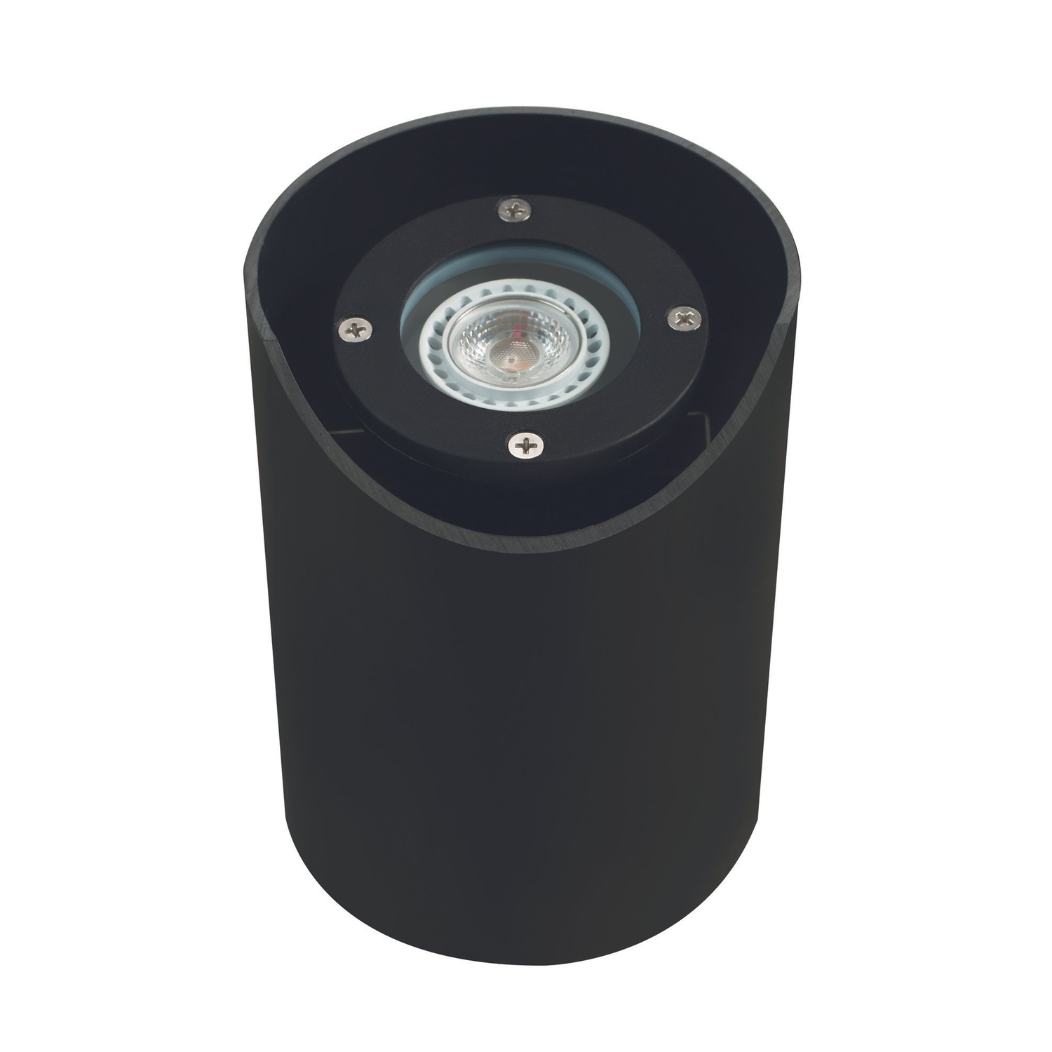 Black open-face shielded-sleeve well light