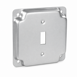 1-Gang Metal Toggle Switch Receptacle Square Box Cover