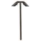 Brass Double-Head Path Light in Gun Metal, close product view