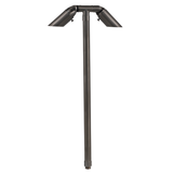 Brass Double-Head Path Light, 24 Inch Stem, Gun Metal, 2x MR11, 38° Beam Angle, 180 Lumens