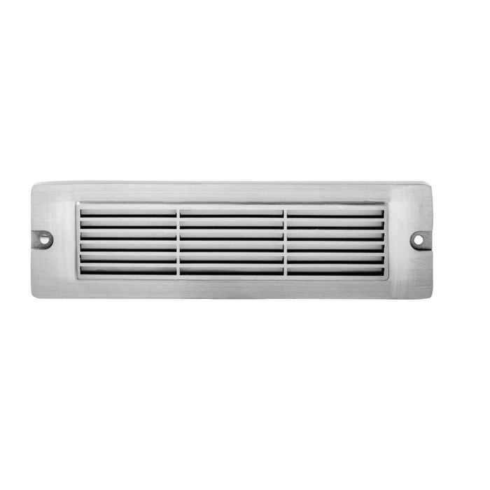 Silver Plated louvered brick step light - front product view