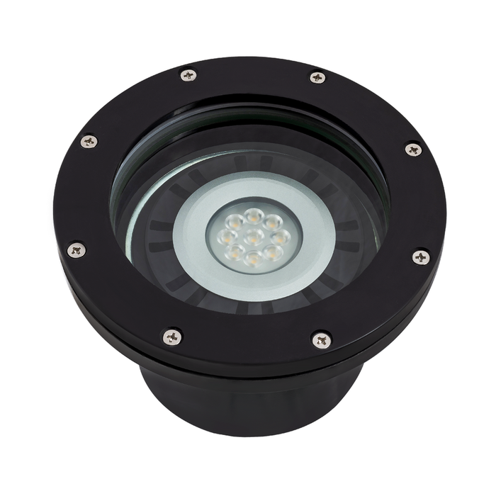 Black large open-face round well light