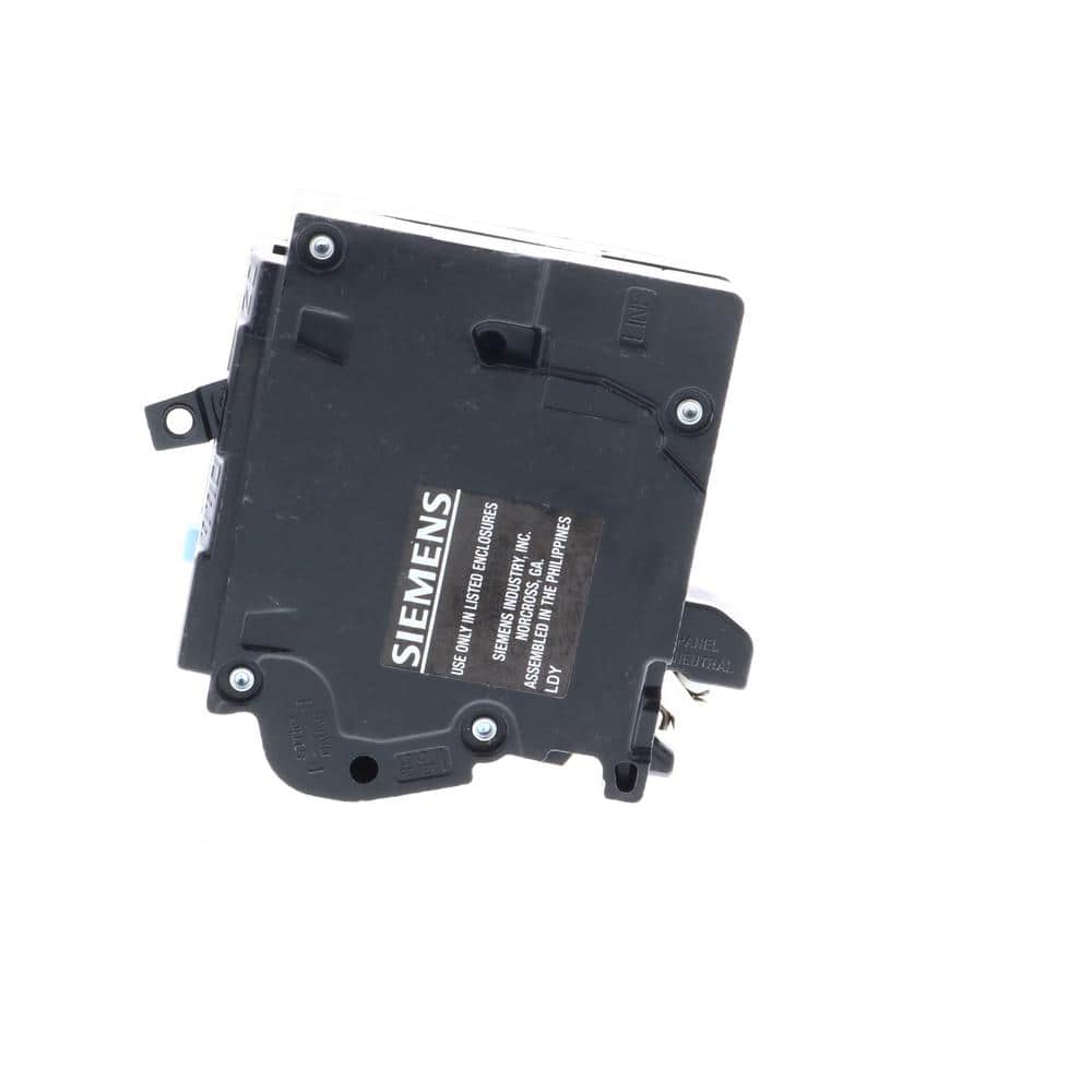 Siemens 1-Pole Dual Function Plug-On Neutral Circuit Breaker, model Q120DFNP, product label detail, image 4