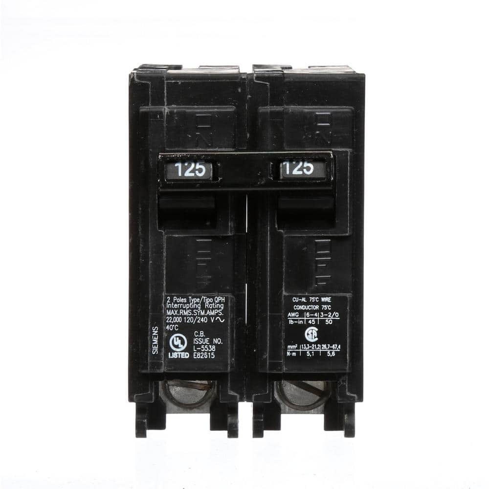 Siemens Type QPH Double-Pole 22kA Circuit Breaker, model Q220H, product label detail, image 2